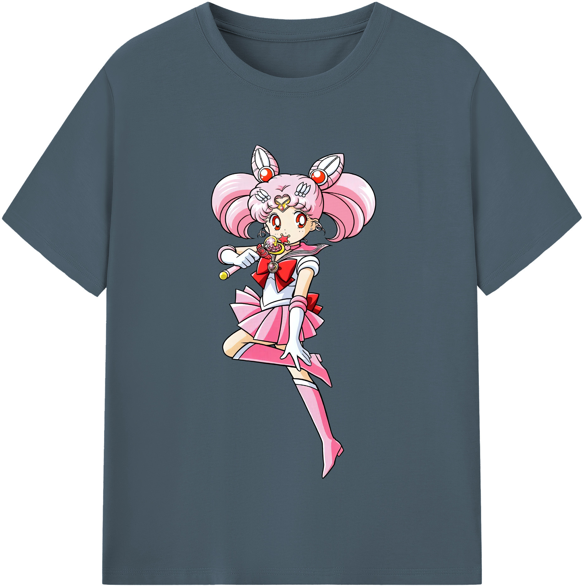 （画像用） 美少女戦士セーラームーン ちびうさ Sailor Moon Chibiusa Tsukino Usagi Small Lady Serenity 綿100％半袖Tシャツ（フロントプリント）